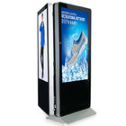 55 inch floor standing double side touch screen digital signage smart kiosk black white for optional
