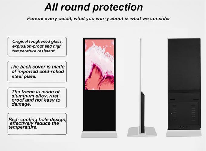 Floor Standing Vertical Tv Touch Screen Kiosk 4k Indoor Advertising HD Lcd