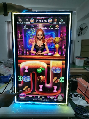 PCAP touch screen LCD monitor size from 10.1inch to 98inch with build in colorful LED lights  for game machine