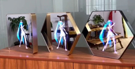 Holographic 3D Mirror Display Hologram Kiosk For Advertising LED Light
