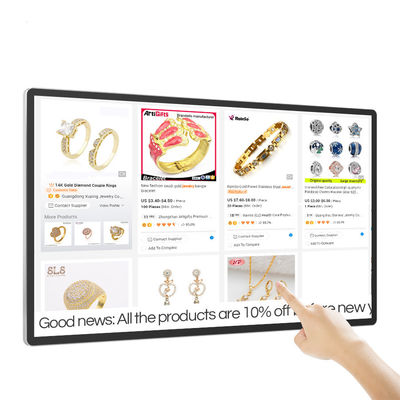 65inch 4K Ultra HD Wall Mounted Digital Signage With 4mm/10mm Spliced Edges And Infrared Touch Panel