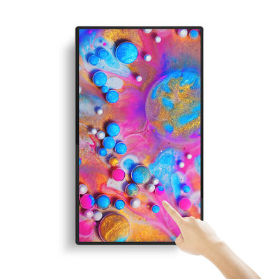 65inch 4K Ultra HD Wall Mounted Digital Signage With 4mm/10mm Spliced Edges And Infrared Touch Panel