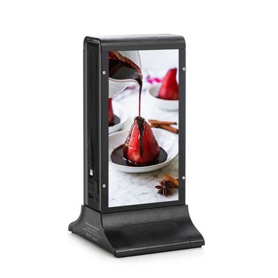 Black 10 inch High Capacity Battery Desktop Small Advertising Player with Charging Station