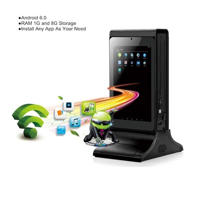 Black 10 inch High Capacity Battery Desktop Small Advertising Player with Charging Station