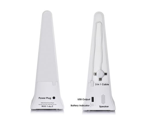 8inch Tabletop Digital Order Call Display LCD Screen Advertising Player with Menu Power Bank