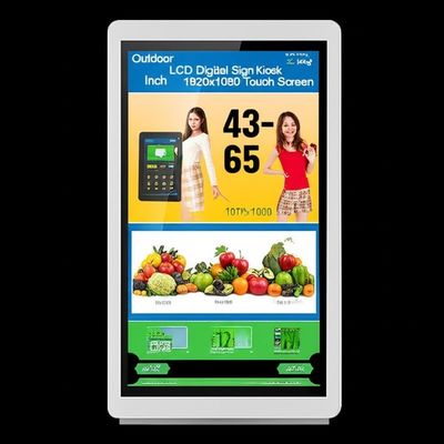 Outdoor LCD Digital Signage Kiosk 43-65 Inch 1920x1080 Touch Screen