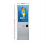 Ticket Vending Self Service Kiosk With Barcode Scanner / Tempered Glass
