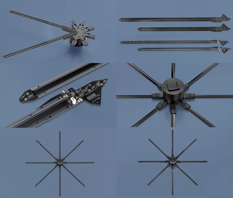 8 Arms 3d Holographic Projector 650mm Display Fan 150cm ABS PC