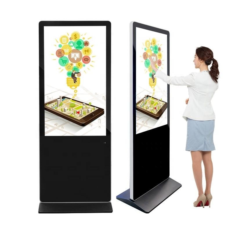 43 49 55 65 Inch Floor Stand Digital Signage Aluminum Alloy Frame LCD Advertising Display