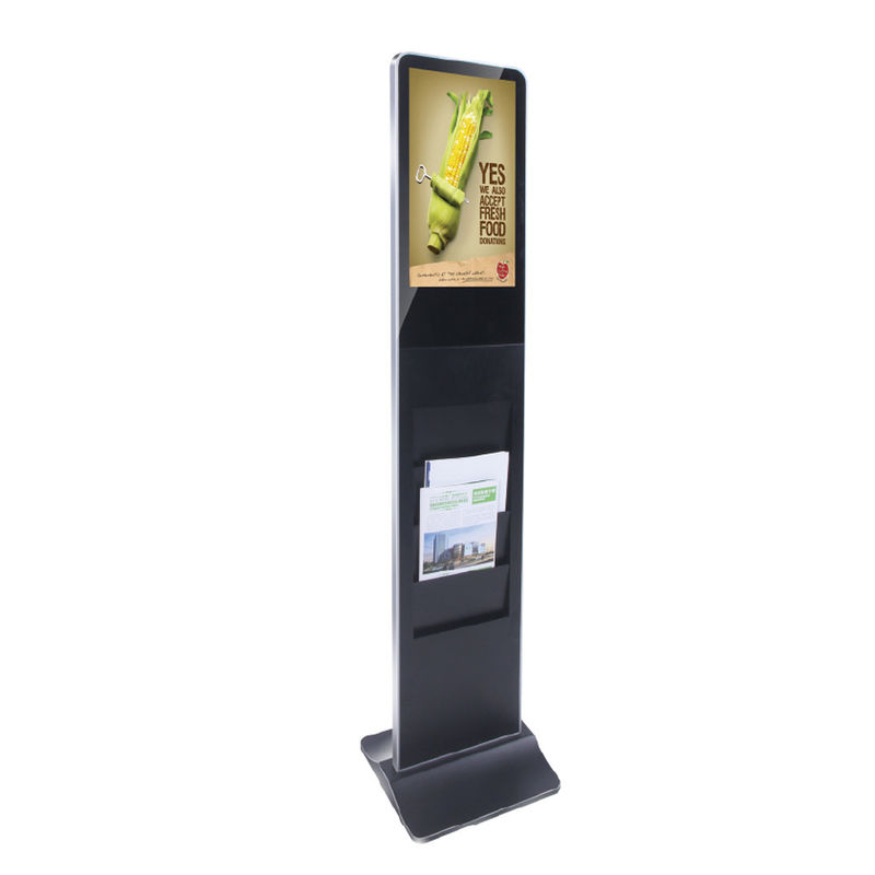 21.5 Inch Android Wifi Floor Standing LCD Digital Signage Kiosk  Advertising Display with newspaper holder