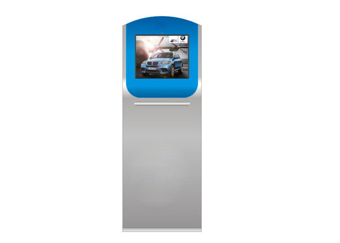 250 Cd/M2 Shopping Mall Touch Screen Kiosk With Printer I3 I5 I7 CPU