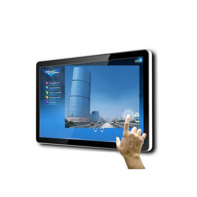 Ultra Thin Wall Mounted Digital Signage 49&quot; Ir Touch Screen Ipad Style Narrow Boarder