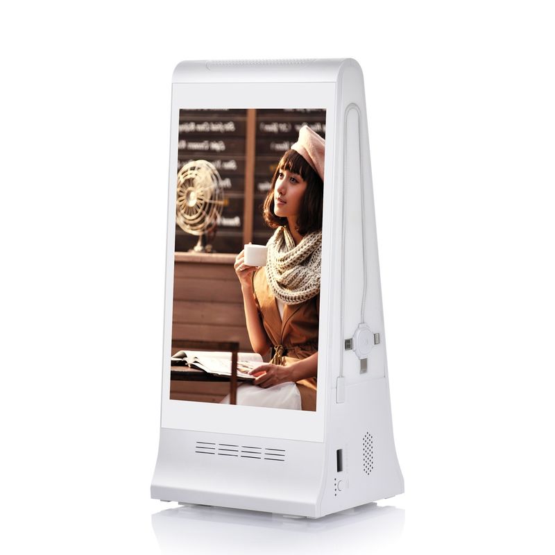 8inch Tabletop Digital Order Call Display LCD Screen Advertising Player with Menu Power Bank