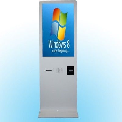 Ticket Vending Self Service Kiosk With Barcode Scanner / Tempered Glass