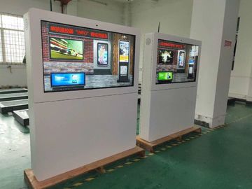 Standing Alone Outdoor Advertising Lcd Screens Kiosk 65 Inch Media Player For Bus Station