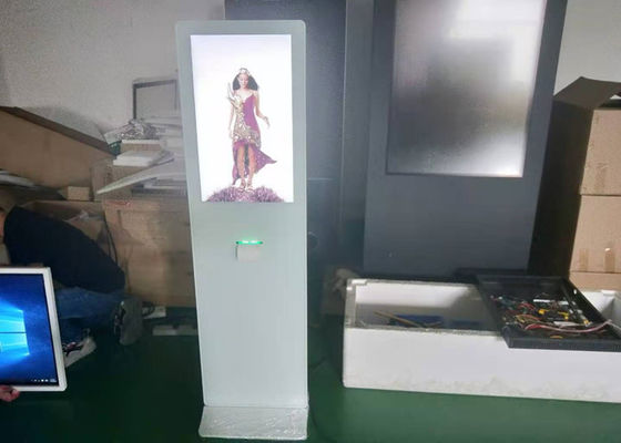 High gloss white  large 42 inch infrared touch  information kiosk touch screen  with printer