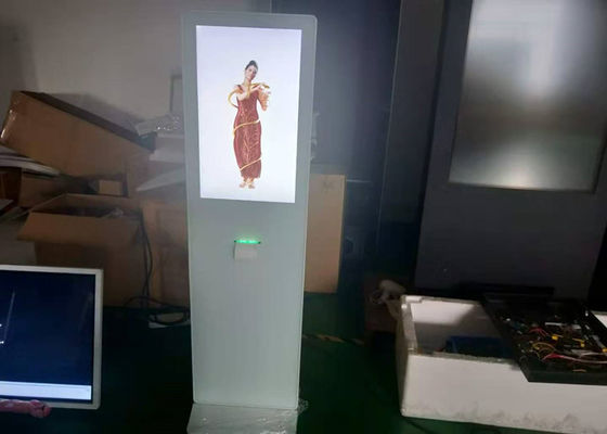 Black color 32 inch touch screen kiosk with 10 points touch  400cd/m2 With Printer