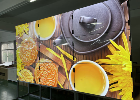 LCD Video wall UHD 4k resolution 3X3  Digital Signage 55 Inch 450 brightness mini bezel