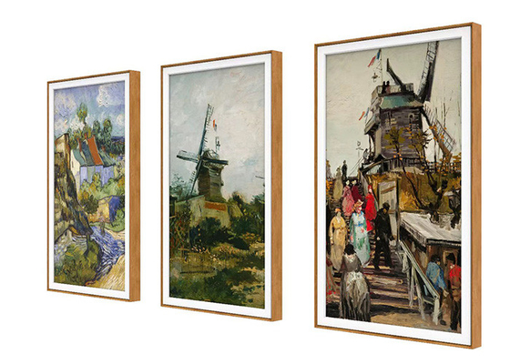 Wooden Art Frame Digital Signage Vertical 55In BC5000 With Android Frame LCD